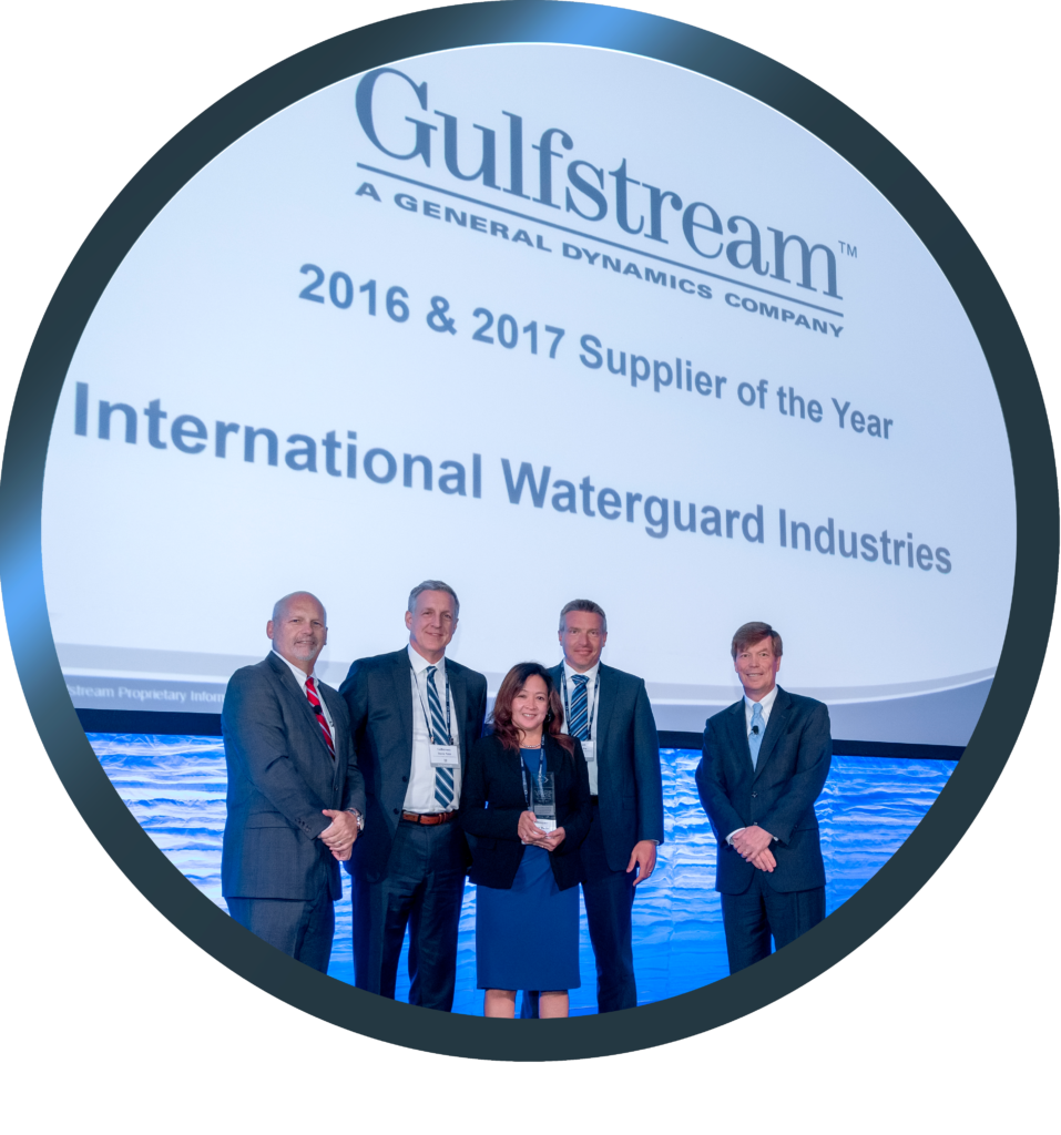 IWG team accepting the 2016 and 2017 Gulfstream Supplier of the Year award