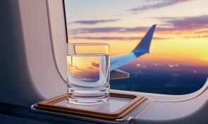 Water at an aircraft cabin window